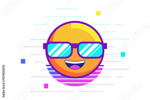 emoji neon glasses glitch fun emoji style