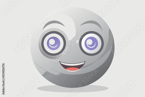 silver face emoji glossy spiral dreamy look