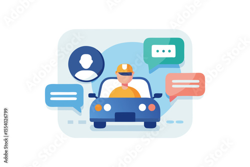 in app support icon speech bubble car