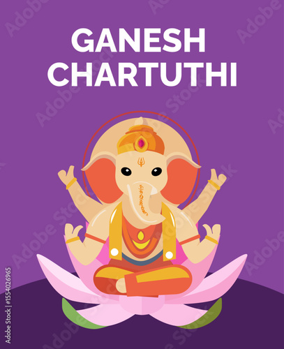 Hindu festival honoring Lord Ganesha illustration
