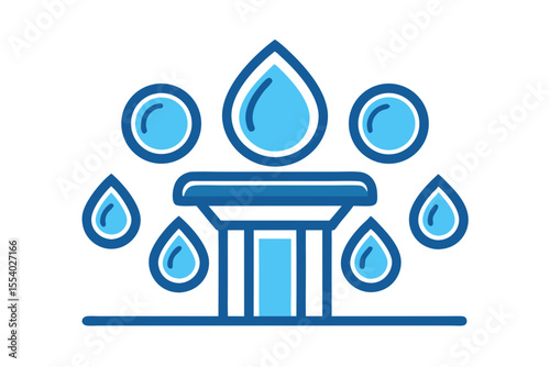 rainwater collection icon looping animated water