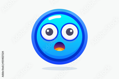 shocked face emoji smooth chrome finish