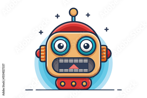 shocked robot emoji mouth speaker grill