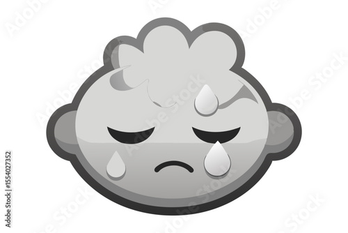 sleepy face emoji liquid metal cloud