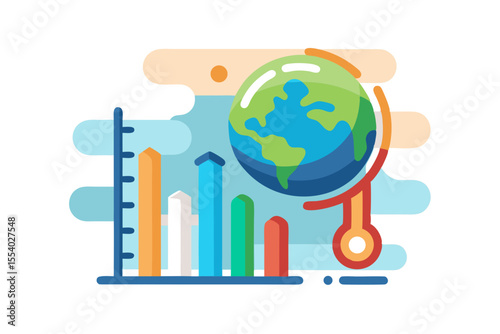 temperature rise infographic upward bar icon