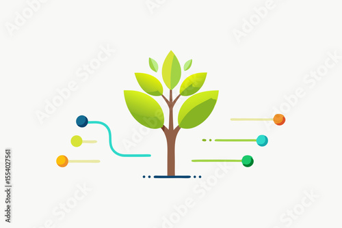 tree shaped animation loop falling leaves  