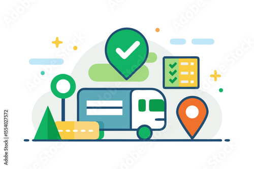 trip confirmation icon green checkmark vehicle  