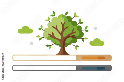 tree shaped progress bar upward growth  