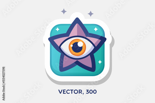 mobile sticker star shaped eyes glowing  