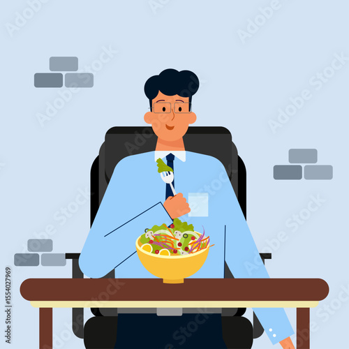 Healthy eating and balanced nutrition vector illustration