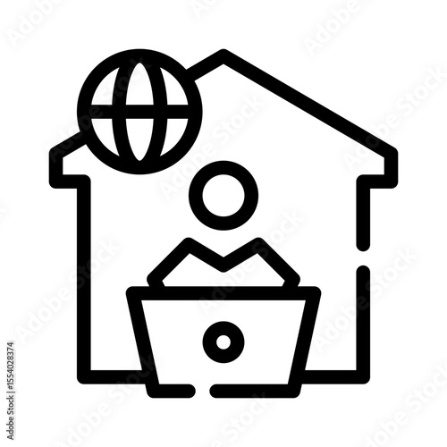 remote work line icon
