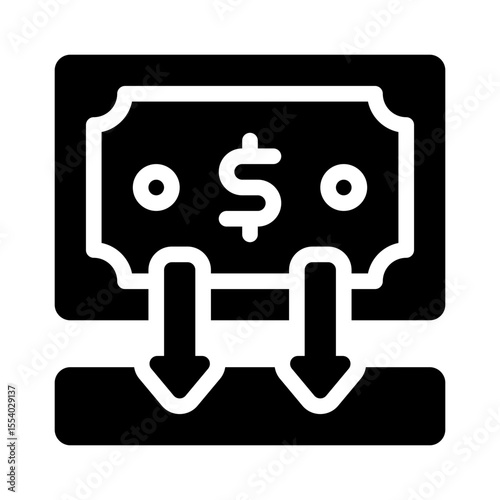 direct deposit glyph icon