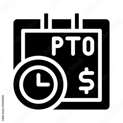 paid time off glyph icon