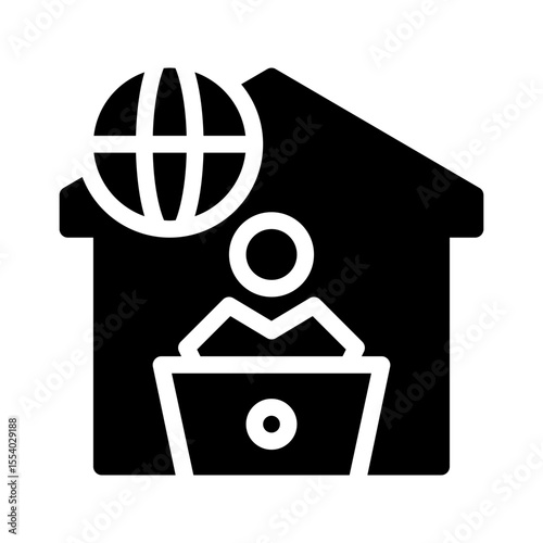 remote work glyph icon