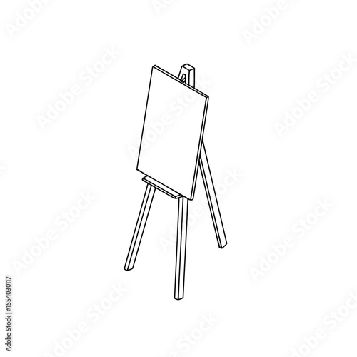 Minimalist Art Easel Line Art Illustration