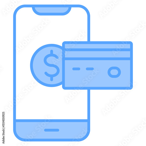 Payment Method icon line blue
