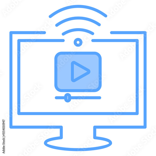 Live Stream icon line blue
