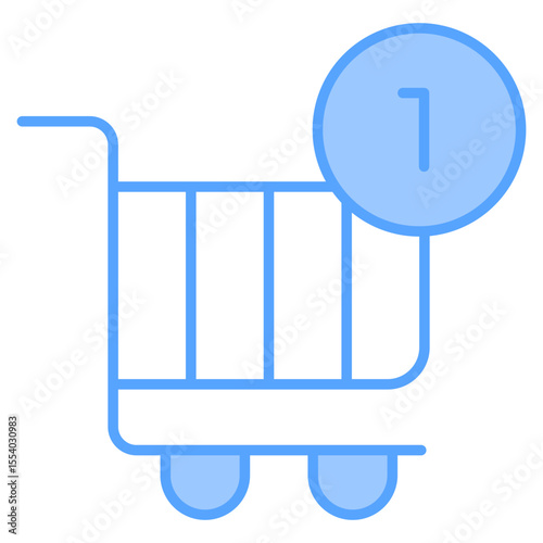 Shopping Cart icon line blue
