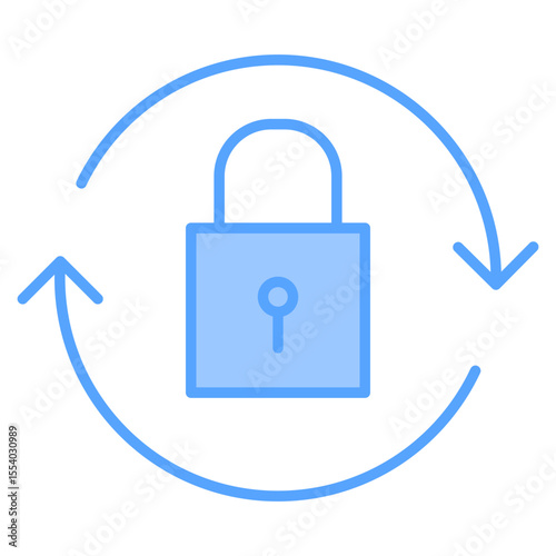 Password Reset icon line blue
