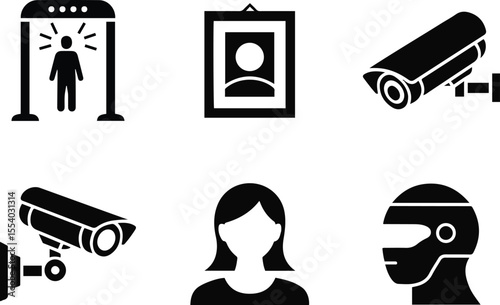 Security Surveillance and Identity Icons Set vector illustration.
