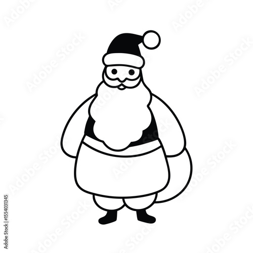 Joyful santa claus standing with a large sack full of gifts isolated on a clean white background perfect for holiday celebrations