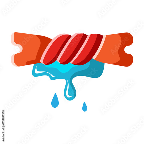 Made in UK Laundry day dreams are made of dripping red and blue candy vector icon flat style.