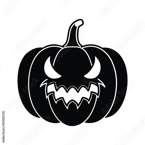 Spooky cyclops pumpkin with sharp claws illustration on a clean white background perfect for halloween decorations and designs