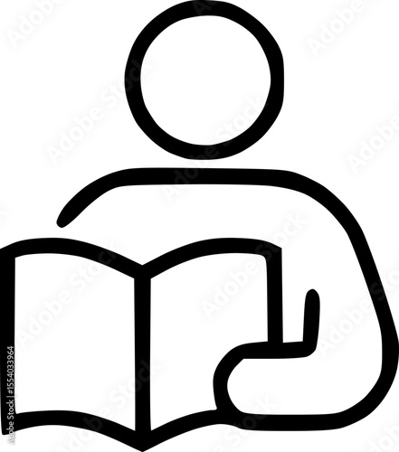Person Reading Book Outline Icon