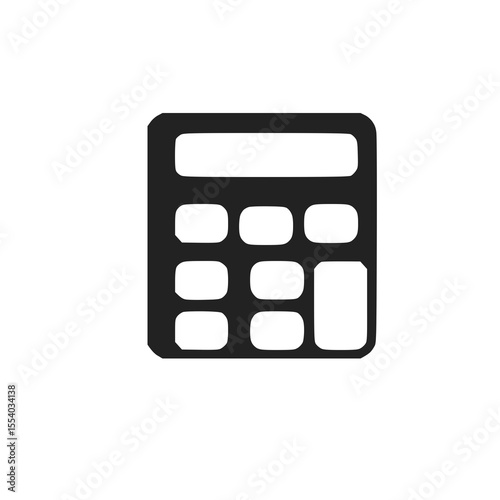 A digital calculator icon representing mathematics finance, and data calculation.