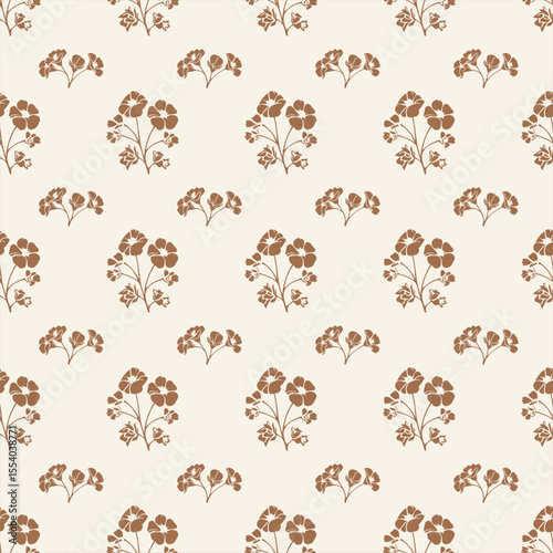 Seamless natural floral vector pattern, soft and calming sand flower tones, for wallpaper and tile