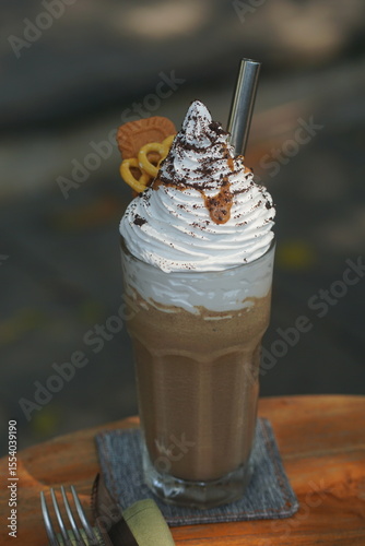 Frappe with whipped cream