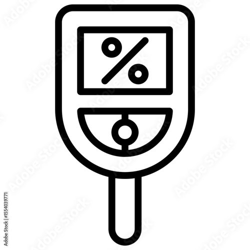 Icon of an infusion bag in percentage amount used to store infusion fluids, such as nutritional fluids, medicines, or electrolyte fluids into the patient's body