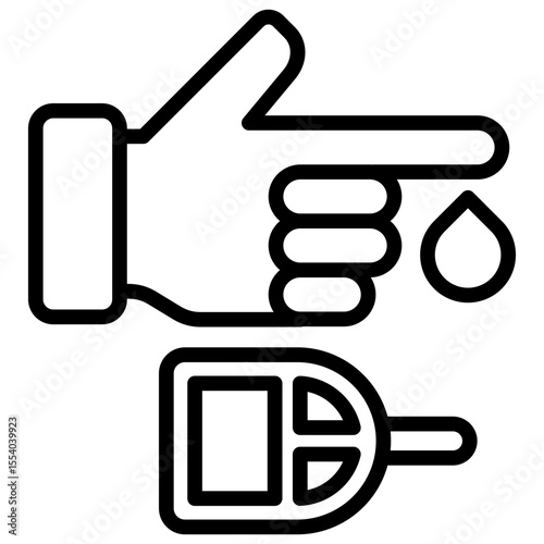 The icon related to blood sugar test in the process of taking blood sample from finger indicates examination as part of general health check.
