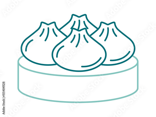Baozi icon. Fast food outline icon. Simple junk food and street food vector illustration in modern thin line style.