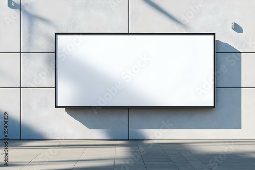 Urban Street Wall Billboard Mock-Up on Building Facade for Outdoor Advertising Display