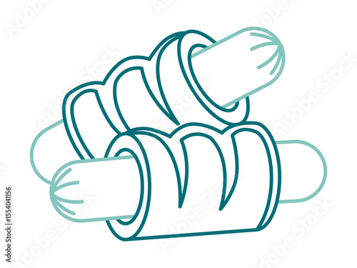Wrapped sausage icon. Fast food outline icon. Simple junk food and street food vector illustration in modern thin line style.