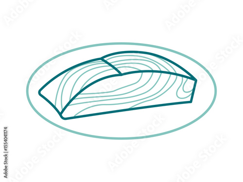 Salmon steak icon. Fast food outline icon. Simple junk food and street food vector illustration in modern thin line style.