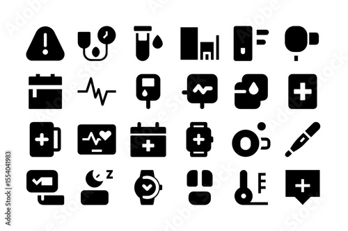 Alert status solid fill icon set