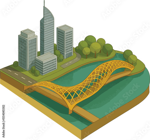 Al Noor Island bridge with modern architectures