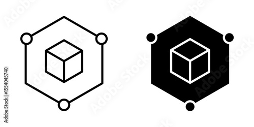  cube icon white on background