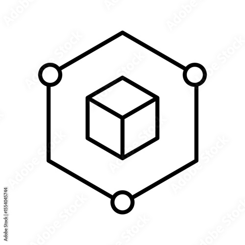  cube icon white on background