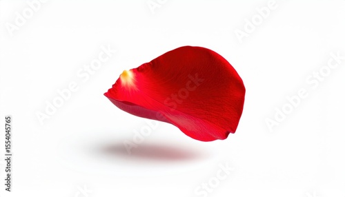 Red Rose Petal Floating On White Background