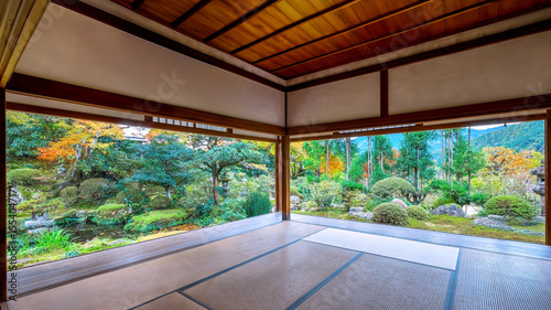 Jikkoin Temple with a colorful autumn garden in Ohara, northern Kyoto