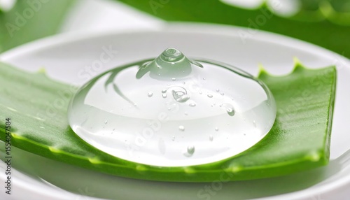 Close Up Of Aloe Vera Gel On Leaf