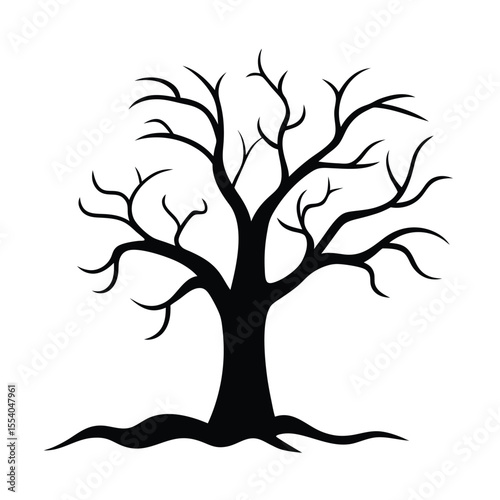 Spooky halloween night scene featuring a gnarled silhouetted hunting tree against a vibrant eerie moonlit sky with subtle hints of horror
