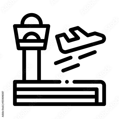 airport terminal line icon
