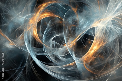 Abstract energy fractal background with light streaks and flowing dynamic shapes design