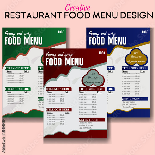 A creative restaurant food menu design template for print and social media which can Increase business and customer attraction.