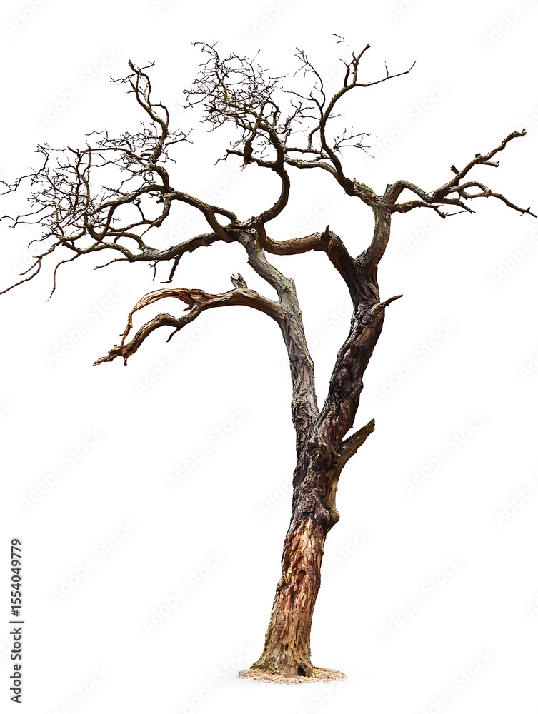 Fototapeta premium Dead tree isolated on white background.