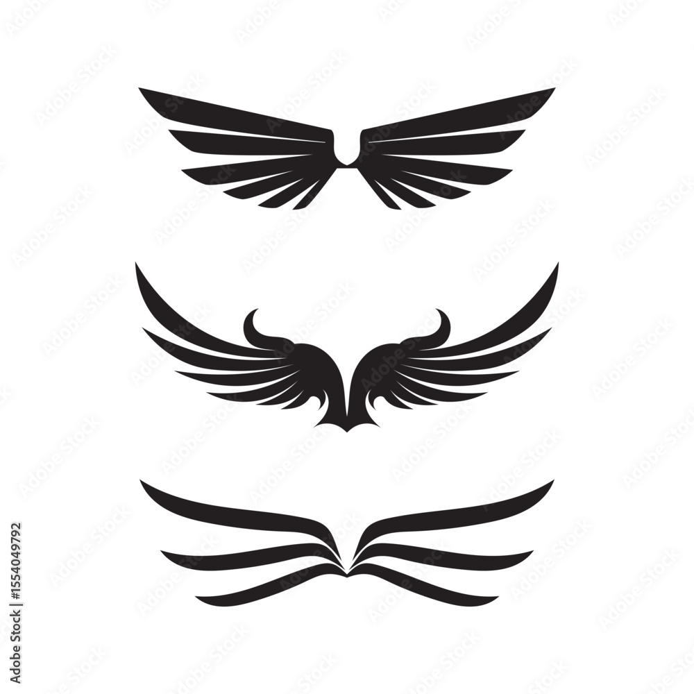 Obraz premium Black wing logo symbol for a professional designer